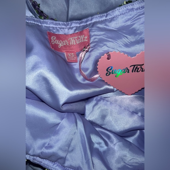SUGAR THRILLZ Light Purple Satin Mini Dress - Picture 6 of 8